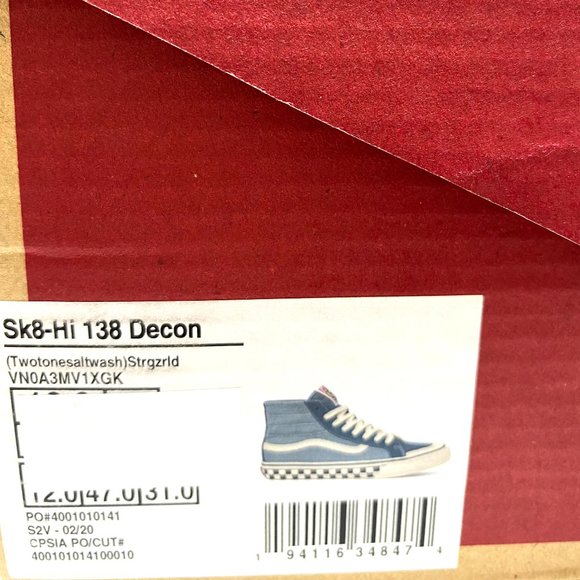 VANS  Sk8-Hi 139 Decon suede Canvas Blue Men - Picture 7 of 7